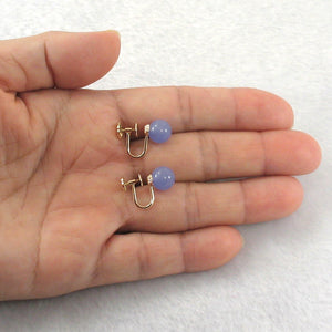 1100722-14k-Yellow-Gold-Non-Pierced-French-Screw-Back-Lavender-Jade-Earrings
