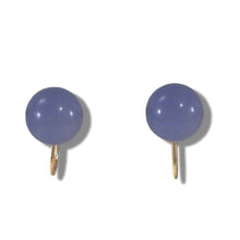 Load image into Gallery viewer, 14K Yellow Gold Non-Pierced French Screw Back Lavender Jade Earrings