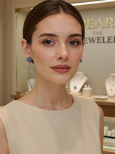 Load image into Gallery viewer, 14K Yellow Gold Non-Pierced French Screw Back Lavender Jade Earrings