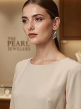 Load image into Gallery viewer, 14K Yellow Gold Fishhook "Good Fortune” Dolphin Jadeite Dangle Earrings