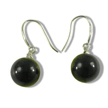 Load image into Gallery viewer, 14K White Gold Sparkling Diamond Black Onyx Hook Earrings