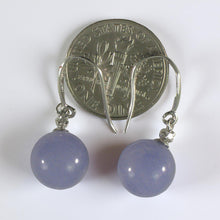 Load image into Gallery viewer, 14K White Gold Sparkling Diamond Lavender Jade Hook Earrings