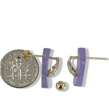 Load image into Gallery viewer, 14K Yellow Gold Diamond Flip-Flop Slipper Lavender Jade Stud Earrings