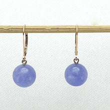 Load image into Gallery viewer, 14K Rose Gold Leverback Lavender Jade Drop Earrings
