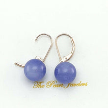 Load image into Gallery viewer, 14K Rose Gold Leverback Lavender Jade Drop Earrings