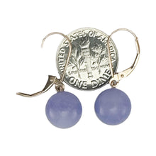 Load image into Gallery viewer, 14K Rose Gold Leverback Lavender Jade Drop Earrings