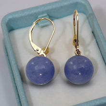 Load image into Gallery viewer, 14K Rose Gold Leverback Lavender Jade Drop Earrings