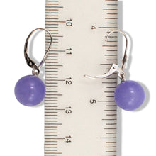 Load image into Gallery viewer, 14K White Gold Leverback Lavender Jade Drop Earrings