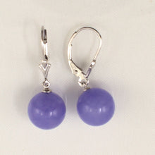 Load image into Gallery viewer, 1101037-14K-White-Gold-Leverback-Lavender-Jade-Drop-Earrings