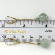 Load image into Gallery viewer, 1101043-14K-Yellow-Gold-Jadeite-Dangling-Lever-Back-Earrings