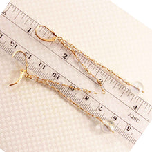 Load image into Gallery viewer, 14K Yellow Gold Crystal Dangling Leverback Earrings