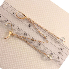 Load image into Gallery viewer, 1101050-14K-Yellow-Gold-Crystal-Dangling-Leverback-Earrings