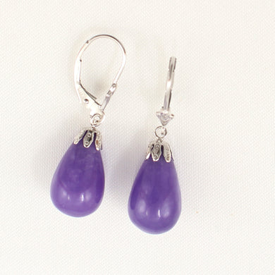 1101127-14k-White-Gold-Leverback-Purple-Jade-Dangle-Earrings