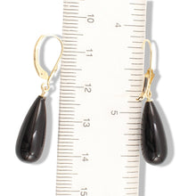 Load image into Gallery viewer, 14K Yellow Gold Leverback Black Onyx Drop Earrings