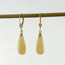 Load image into Gallery viewer, 1101245-Yellow-Jade-Drop-Earrings-14K-Yellow-Gold-Leverback