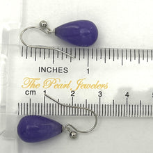 Load image into Gallery viewer, 14K White Gold Lavender Jade Teardrop Earrings