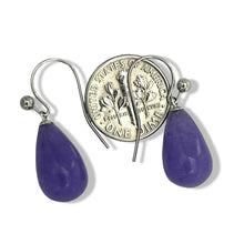 Load image into Gallery viewer, 14K White Gold Lavender Jade Teardrop Earrings