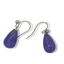 Load image into Gallery viewer, 14K White Gold Lavender Jade Teardrop Earrings