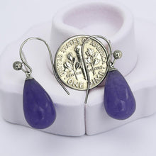 Load image into Gallery viewer, 14K White Gold Lavender Jade Teardrop Earrings