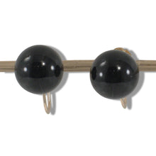 Load image into Gallery viewer, 14K Yellow Gold Non-Pierced French Screw Back Black Onyx Earrings