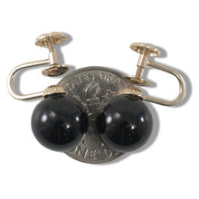 Load image into Gallery viewer, 14K Yellow Gold Non-Pierced French Screw Back Black Onyx Earrings