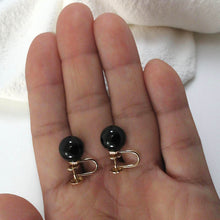 Load image into Gallery viewer, 14K Yellow Gold Non-Pierced French Screw Back Black Onyx Earrings