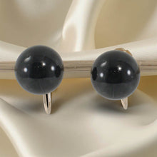 Load image into Gallery viewer, 14K Yellow Gold Non-Pierced French Screw Back Black Onyx Earrings