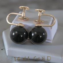 Load image into Gallery viewer, 14K Yellow Gold Non-Pierced French Screw Back Black Onyx Earrings