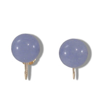 Load image into Gallery viewer, 14K Yellow Gold Non-Pierced French Screw Back Lavender Jade Earrings