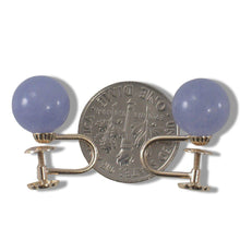 Load image into Gallery viewer, 14K Yellow Gold Non-Pierced French Screw Back Lavender Jade Earrings