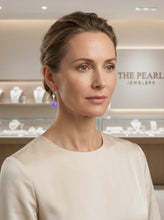 Load image into Gallery viewer, 14K White Gold Leverback Round Lavender Jade Drop Earrings