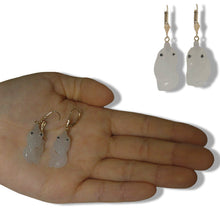 Load image into Gallery viewer, 14K Yellow Gold Hand-Carved Goldfish Jadeite Earrings
