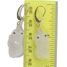 Load image into Gallery viewer, 14K Yellow Gold Hand-Carved Goldfish Jadeite Earrings