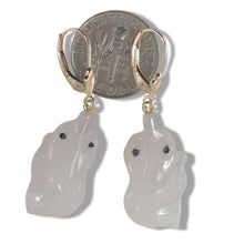 Load image into Gallery viewer, 14K Yellow Gold Hand-Carved Goldfish Jadeite Earrings