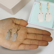 Load image into Gallery viewer, 14K Yellow Gold Hand-Carved Goldfish Jadeite Earrings