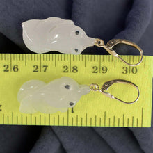 Load image into Gallery viewer, 14K Yellow Gold Hand-Carved Goldfish Jadeite Earrings