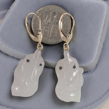Load image into Gallery viewer, 14K Yellow Gold Hand-Carved Goldfish Jadeite Earrings