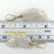 Load image into Gallery viewer, 1101894-14k-Yellow-Gold-Leverback-Good-Fortune-Carp-Jade-Dangle-Earrings