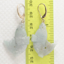 Load image into Gallery viewer, 1101896-14k-Gold-Leverback-Good-Fortune-Carp-Jade-Dangle-Earrings