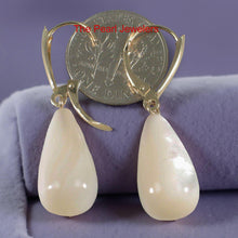 Load image into Gallery viewer, 14K Yellow Gold Raindrop Mother of Pearl Earrings