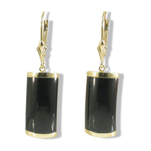 Load image into Gallery viewer, 14K Yellow Gold Leverback Curved Black Onyx Earrings