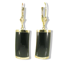 Load image into Gallery viewer, 14K Yellow Gold Leverback Curved Black Onyx Earrings