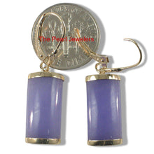 Load image into Gallery viewer, 14K Yellow Gold Leverback Curved Lavender Jade Earrings