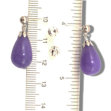 Load image into Gallery viewer, 14K White Gold Lavender Jade Pear Drop Earrings