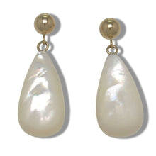 Load image into Gallery viewer, 14K Yellow Gold Raindrop Mother of Pearl Earrings