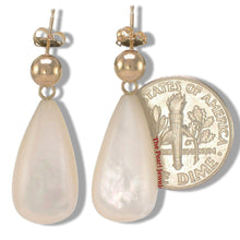 Load image into Gallery viewer, 14K Yellow Gold Raindrop Mother of Pearl Earrings