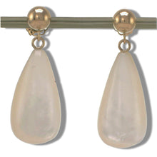 Load image into Gallery viewer, 14K Yellow Gold Raindrop Mother of Pearl Earrings
