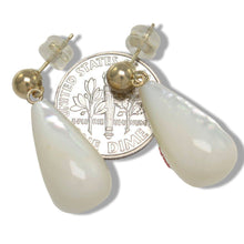 Load image into Gallery viewer, 14K Yellow Gold Raindrop Mother of Pearl Earrings