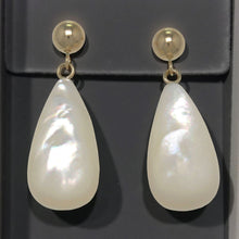 Load image into Gallery viewer, 14K Yellow Gold Raindrop Mother of Pearl Earrings