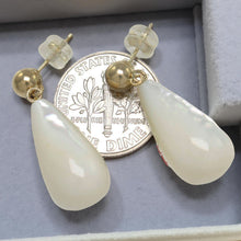 Load image into Gallery viewer, 14K Yellow Gold Raindrop Mother of Pearl Earrings